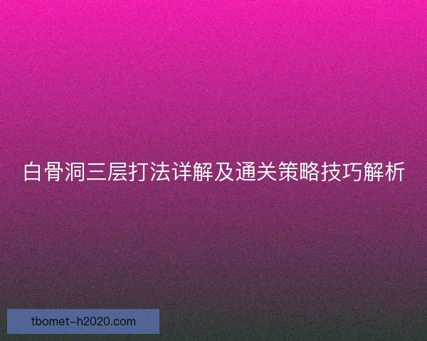 白骨洞三层打法详解及通关策略技巧解析