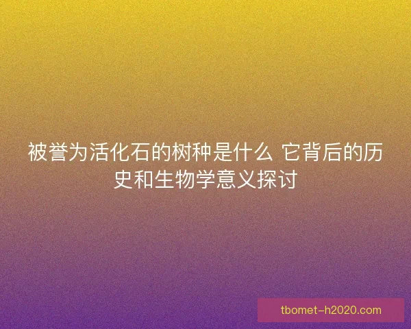 被誉为活化石的树种是什么 它背后的历史和生物学意义探讨