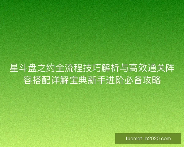 星斗盘之约全流程技巧解析与高效通关阵容搭配详解宝典新手进阶必备攻略