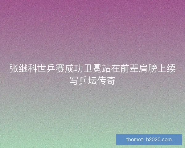 张继科世乒赛成功卫冕站在前辈肩膀上续写乒坛传奇